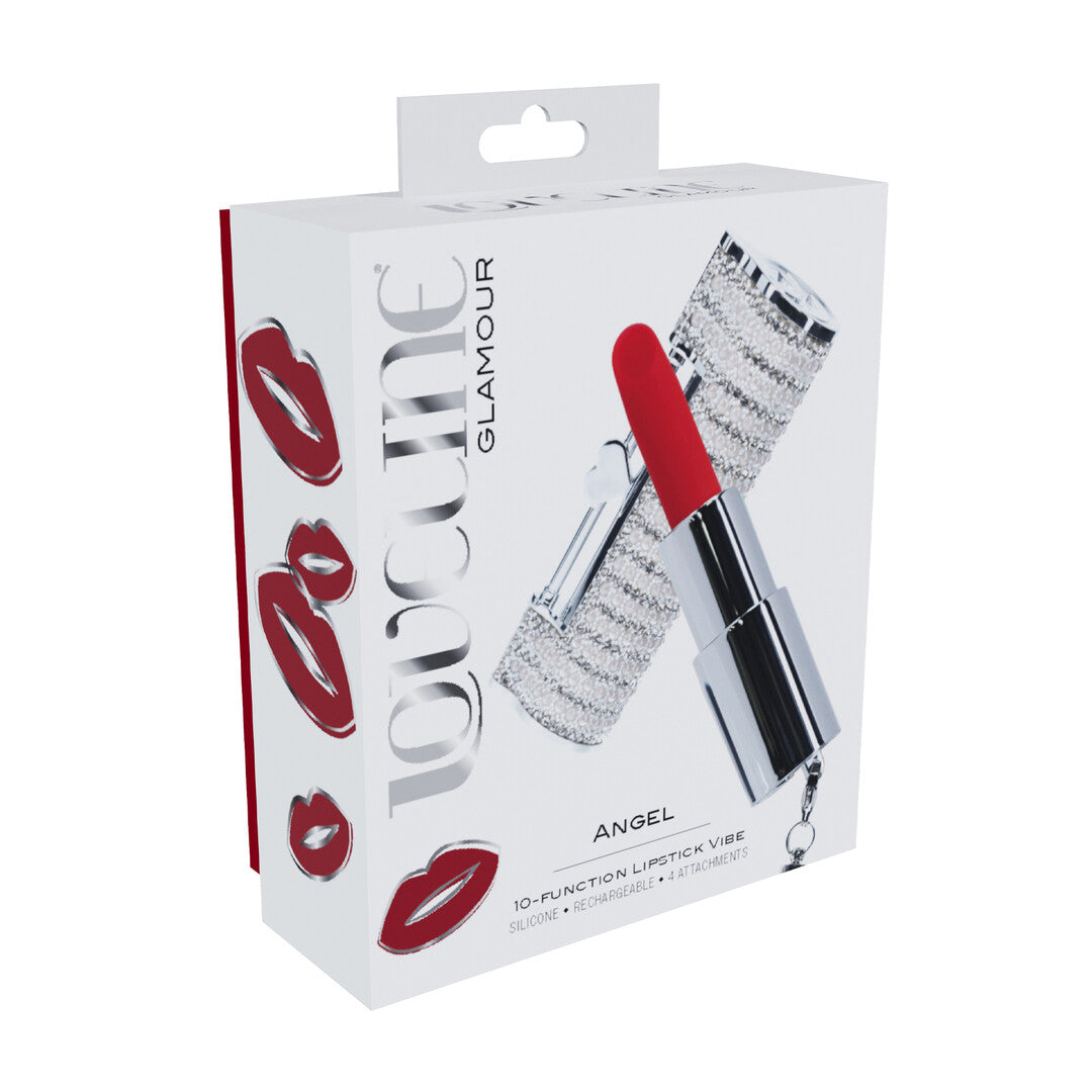 Angel - Lipstick Vibrator with 4 Attachments - Clear