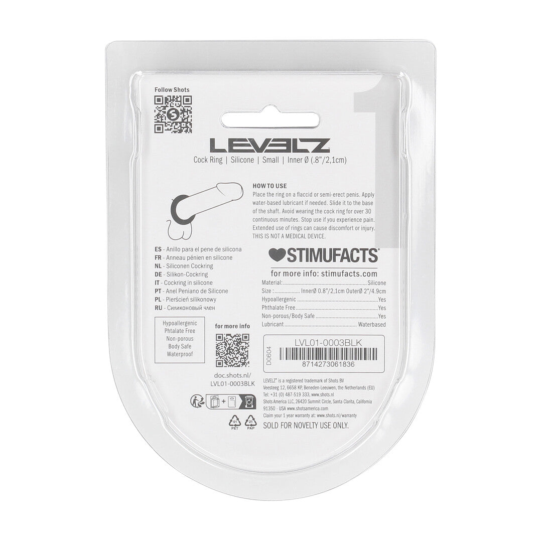 Vloeibare Silicoenen Cockring - S - Zwart