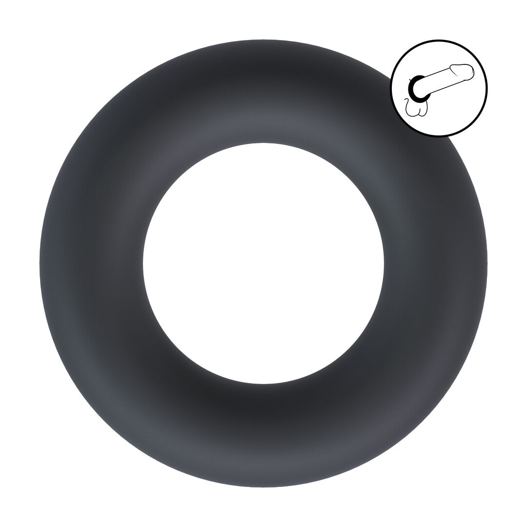 Vloeibare Silicoenen Cockring - L - Zwart