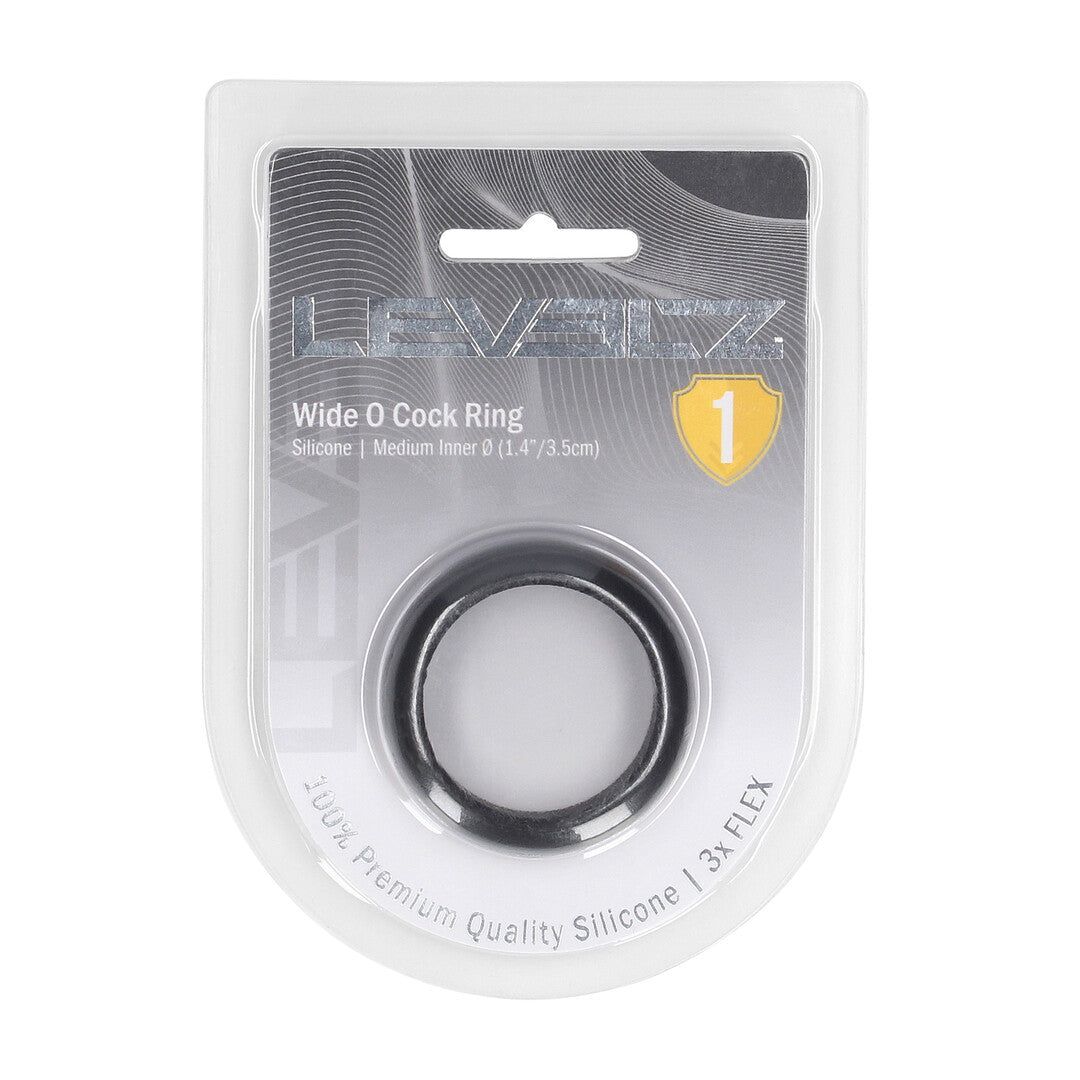 Wide O Silicone Cockring - M - 35mm - Zwart