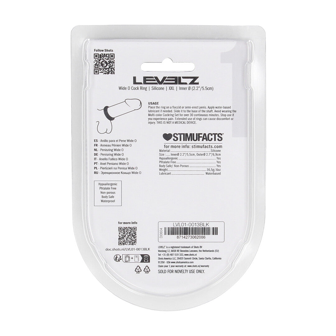Wide O Silicone Cockring - XXL - 55mm - Zwart