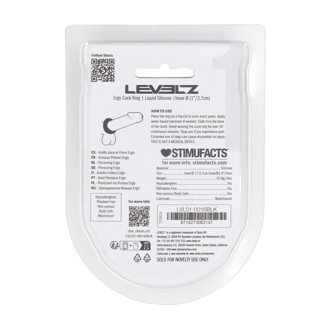 Ergo Liquid Silicone Cockring - Zwart