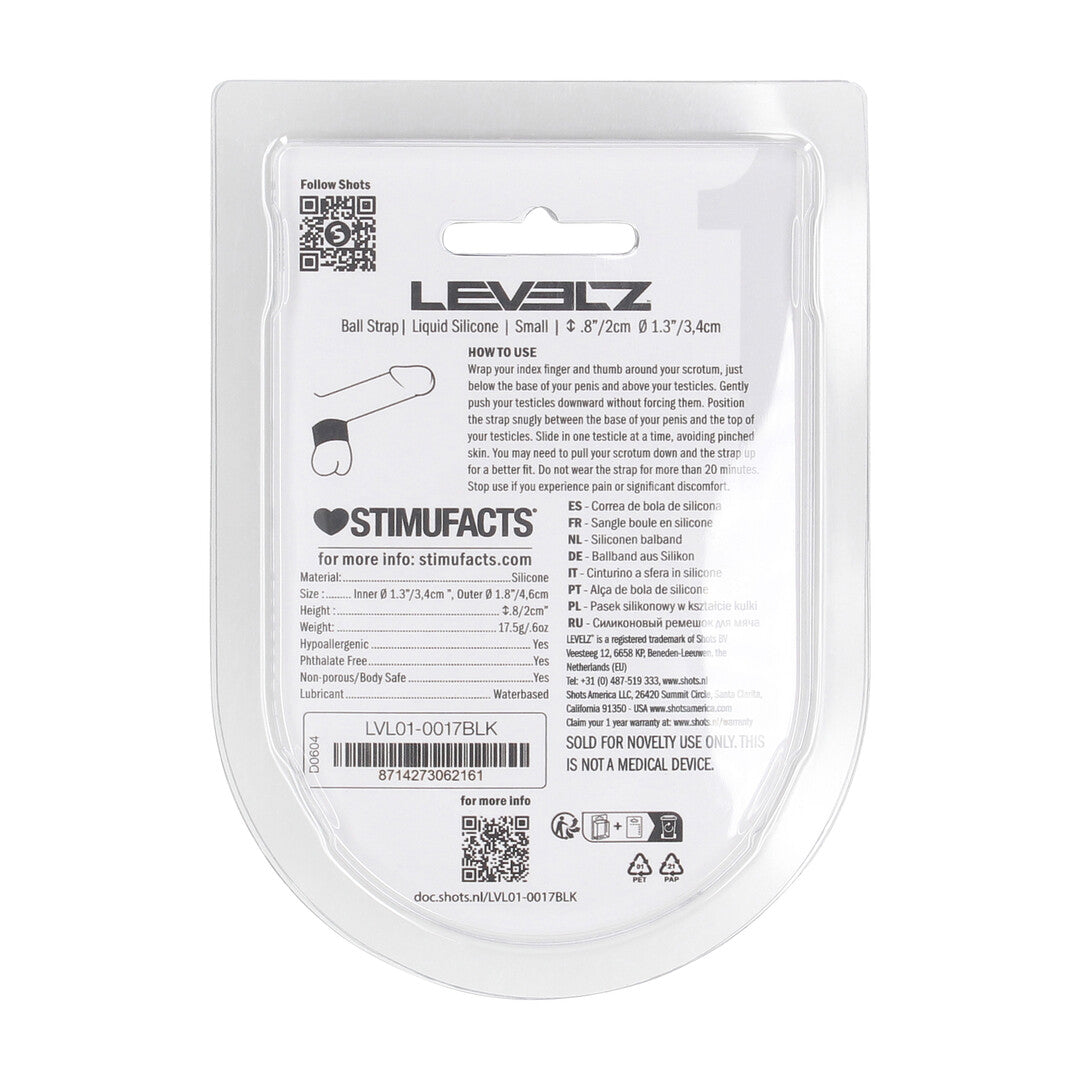 Vloeibare Silicoen Balriem - S - 34mm - Zwart