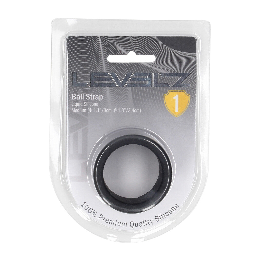 Vloeibare Silicoen Balriem - M - 34mm - Zwart