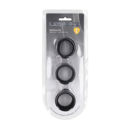 Vloeibare Siliconen Balriem Set van 3 - S/M/L - Zwart