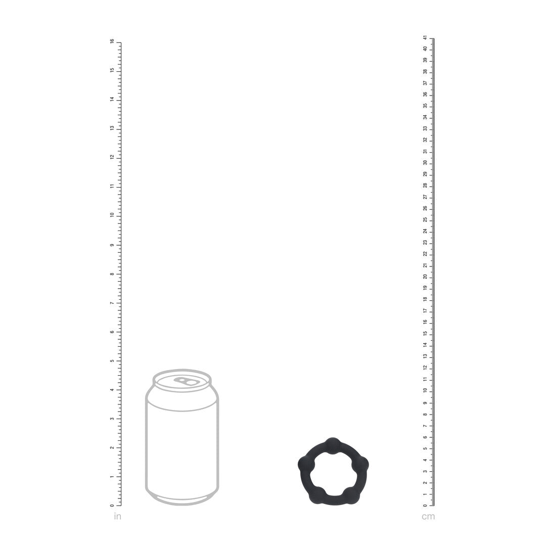 Kralen Silikon Cockring - S - 30mm - Zwart