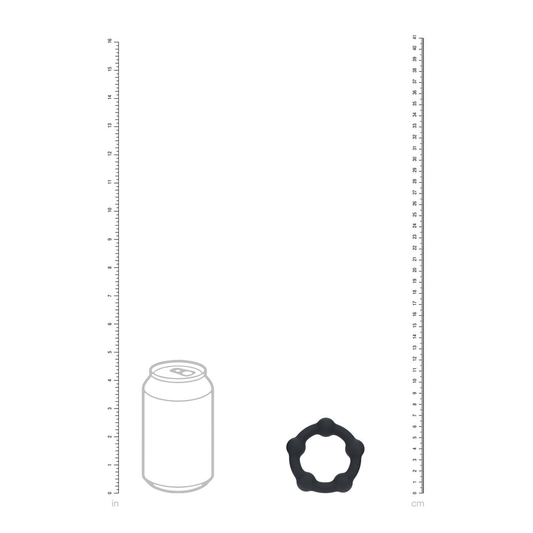 Kralen Silikon Cockring - M - 35mm - Zwart