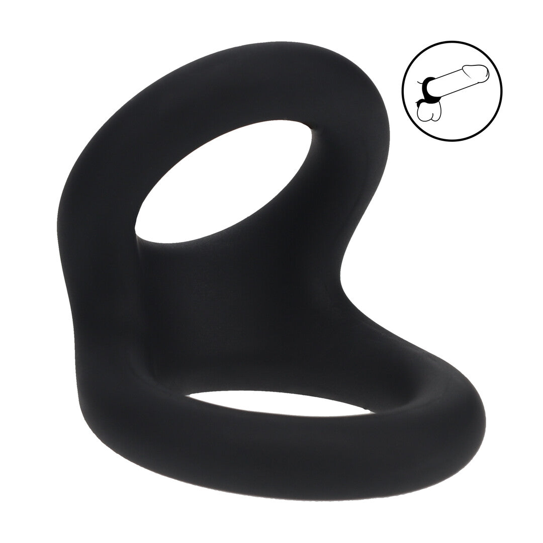 Double O Siliconen Cockring - S - Zwart