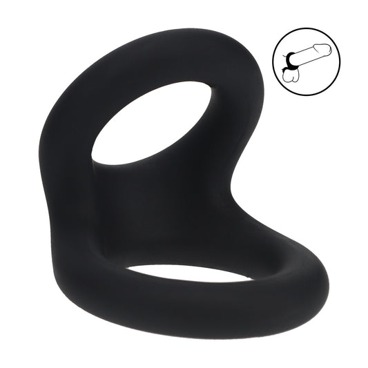 Double O Siliconen Cockring - S - Zwart