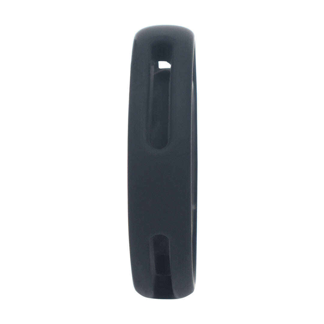 Classic Grooved Silicone Penis- en Ballenring - Zwart