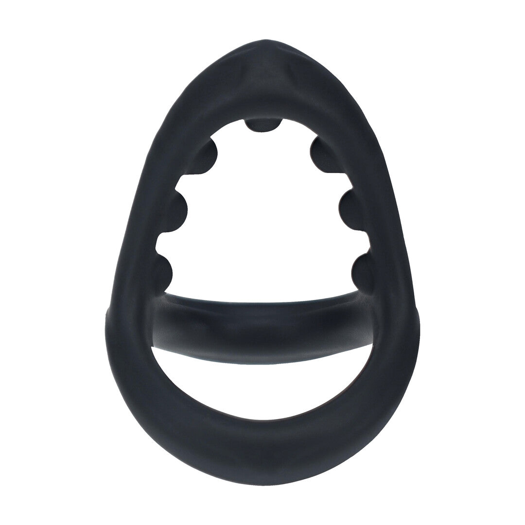 Zachte Kraal Grip Siliconen Penis- en Ballenring - Zwart