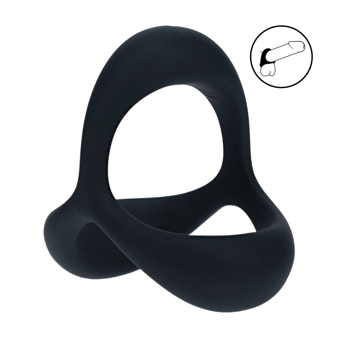 Tri O Ergo Siliconen Cockring - Zwart