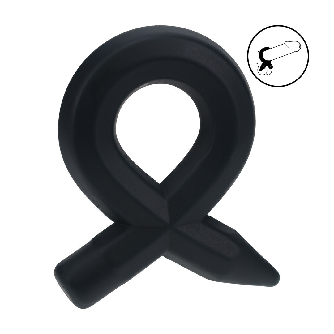 Pencil Liquid Silicone Cockring - Zwart