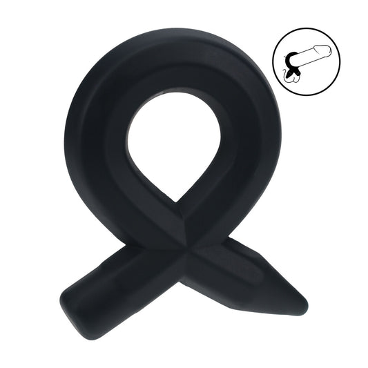 Pencil Liquid Silicone Cockring - Zwart