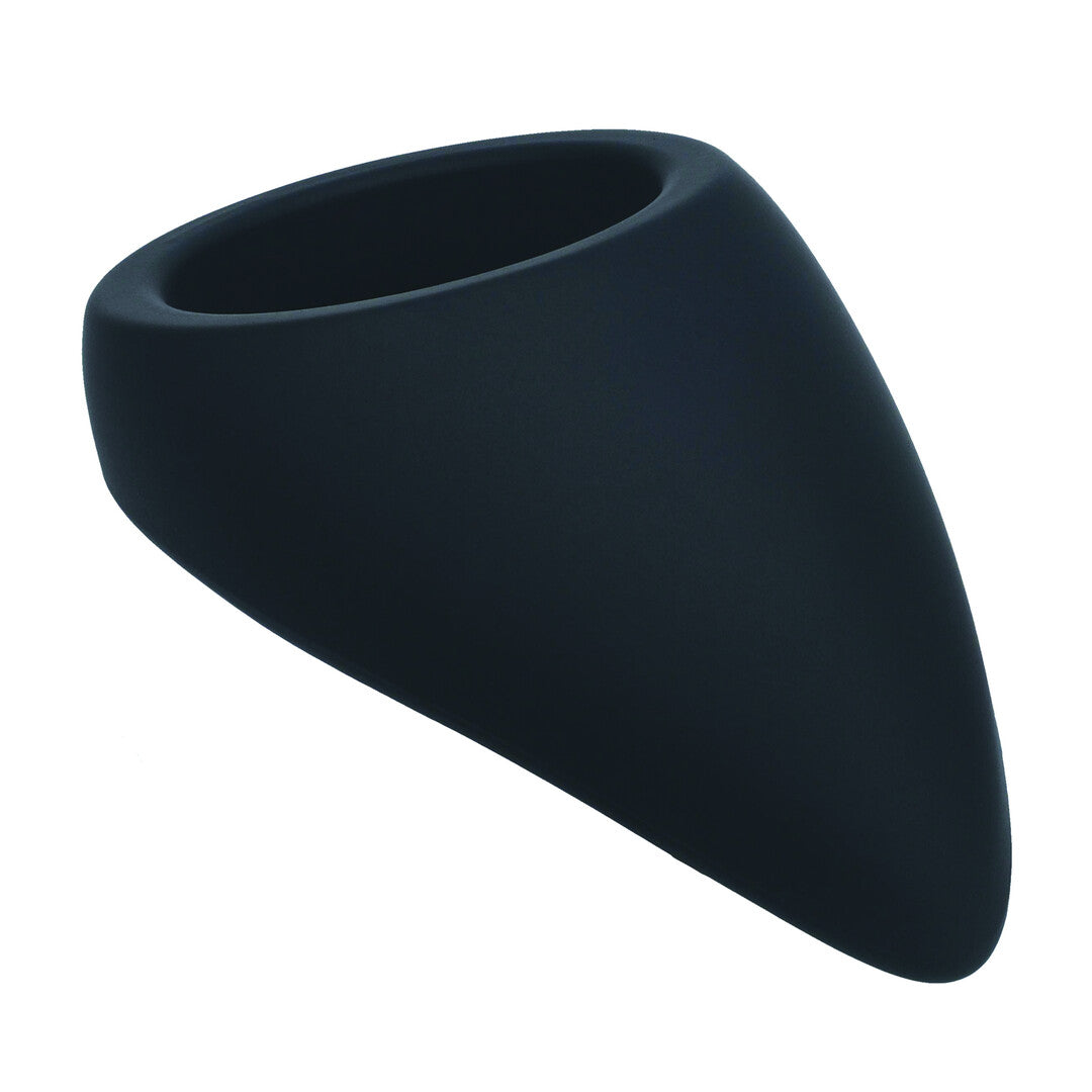 Druppelvormige Siliconen Cockring - Zwart