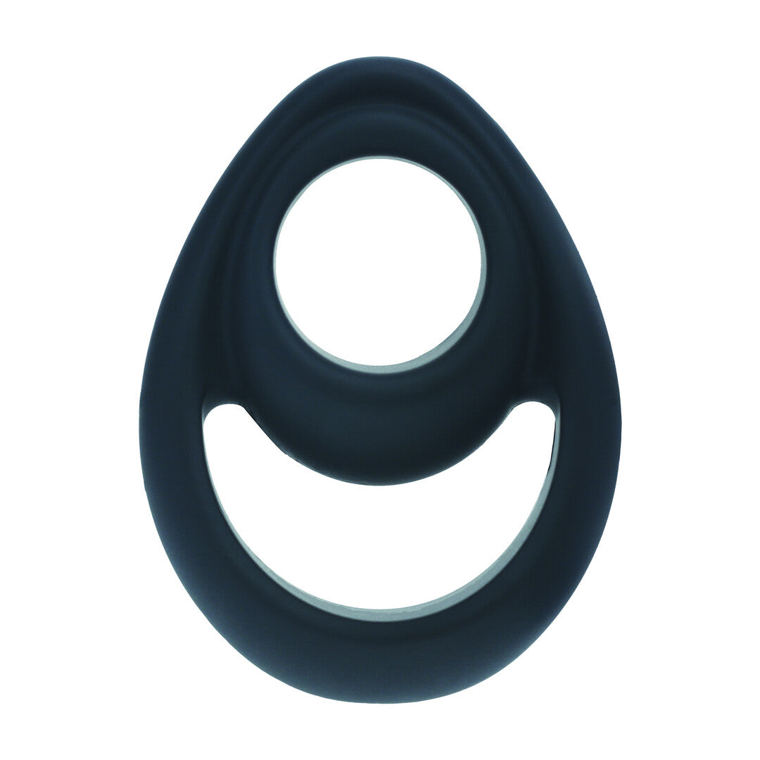 Double Ergo Siliconen Cockring - Zwart