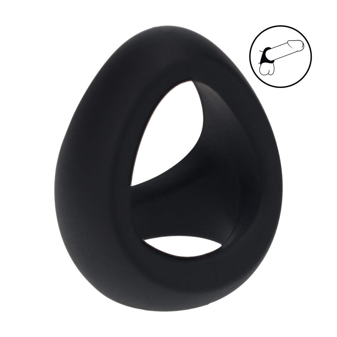 Zachte Tri O Siliconen Cockring - Zwart