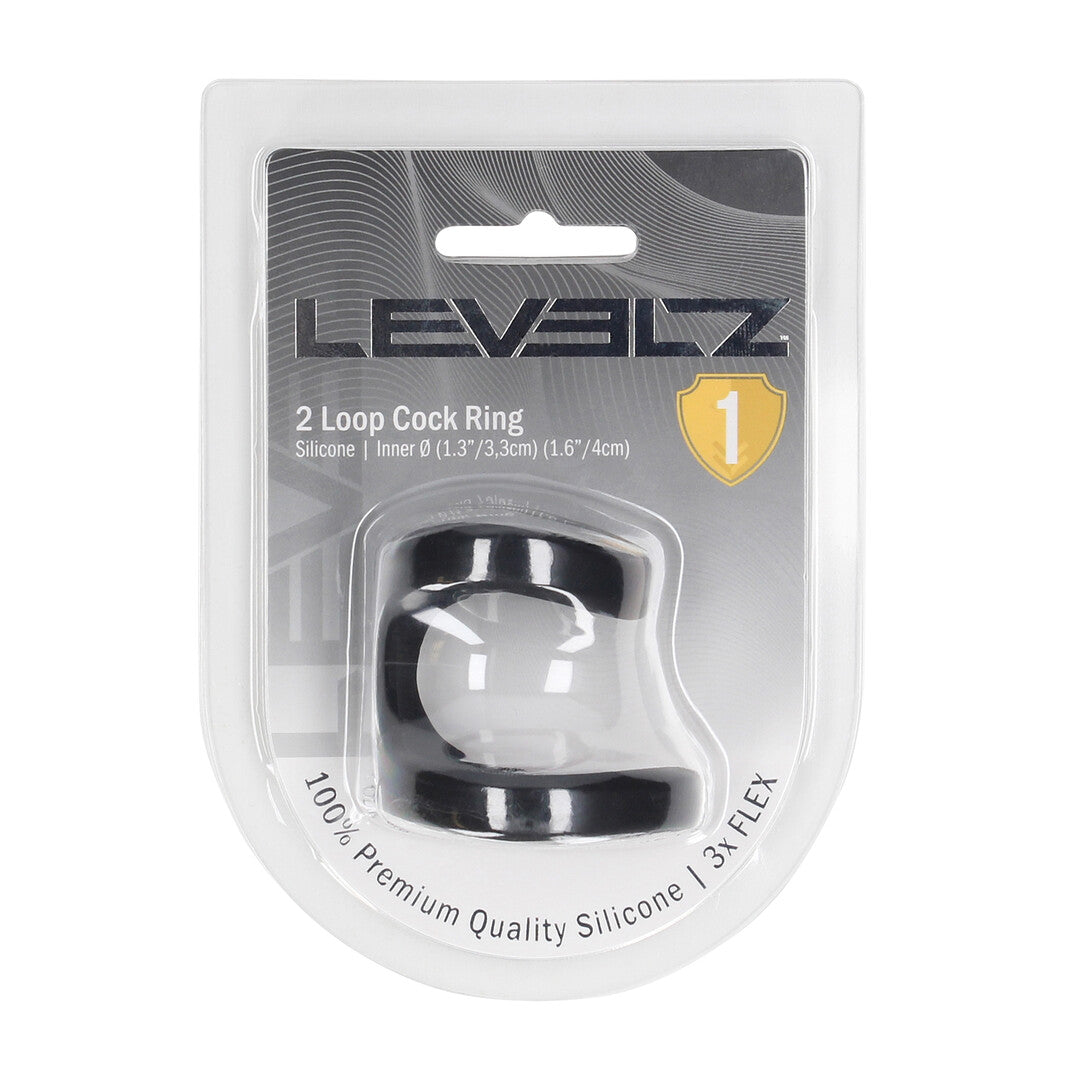 2 Loop Siliconen Cockring - Zwart