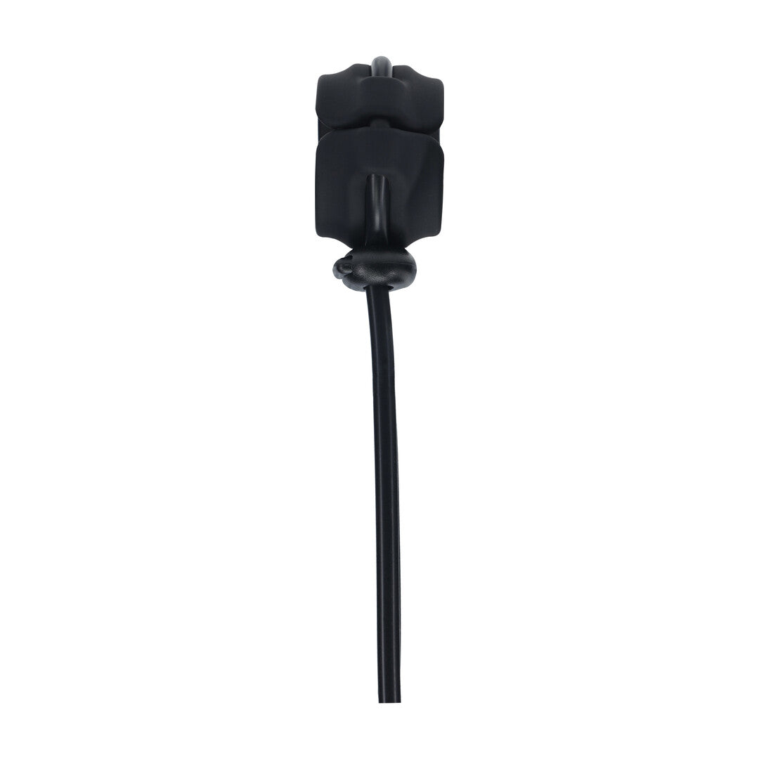 Afneembare Brede Verstelbare Siliconen Lasso Cockring - 5mm - Zwart