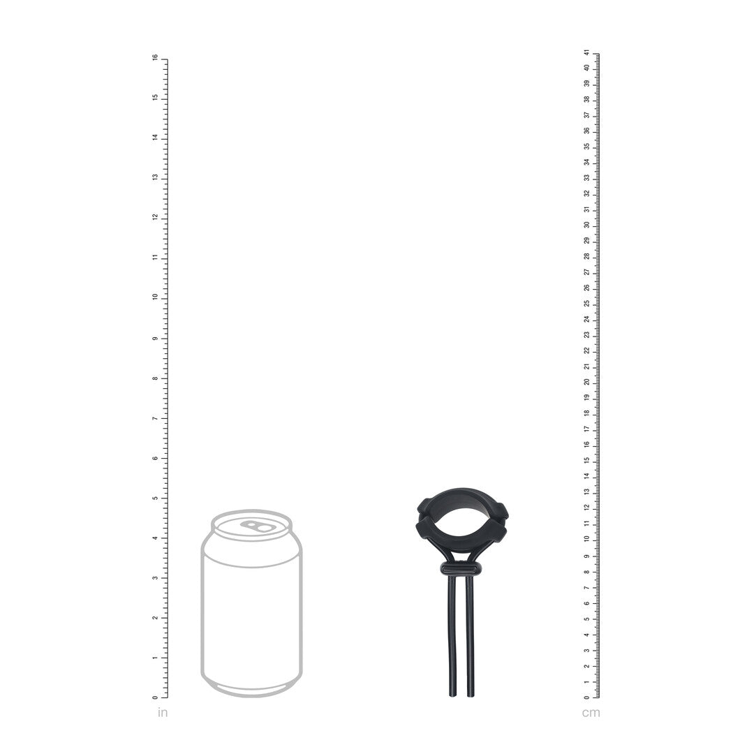 Afneembare Brede Verstelbare Siliconen Lasso Cockring - 5mm - Zwart