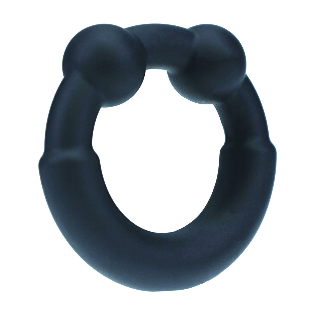 Metaal en Siliconen Cockring - Zwart