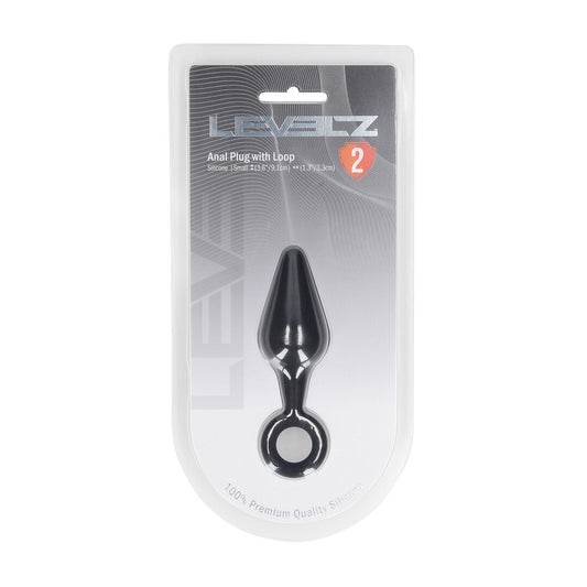 Siliconen Anale Plug met Luss - S - Zwart