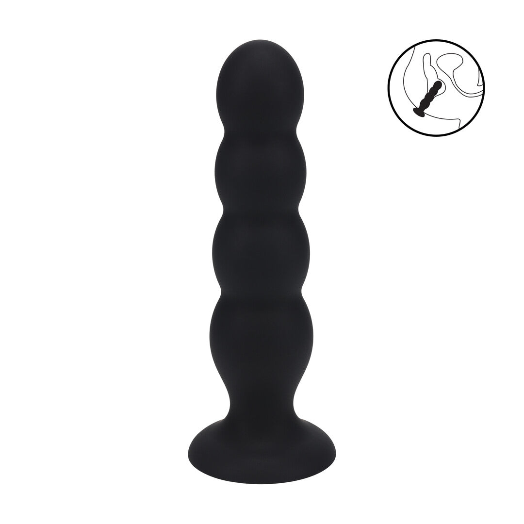 Quad Rattle Vloeibare Siliconen Anale Plug - XL - Zwart