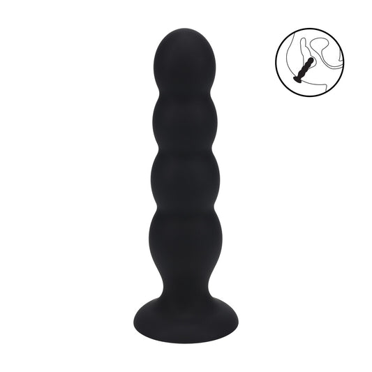 Quad Rattle Vloeibare Siliconen Anale Plug - XL - Zwart