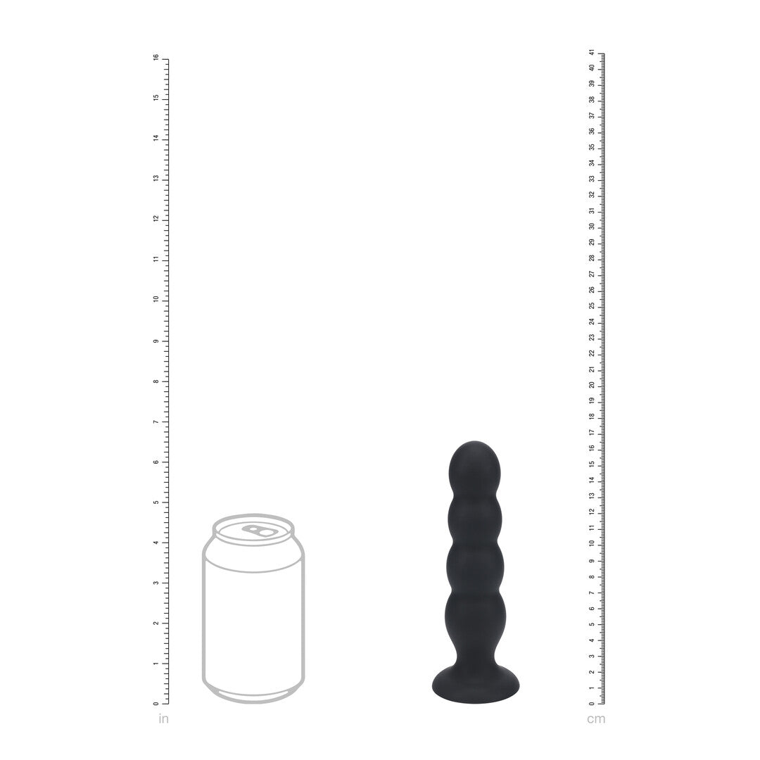 Quad Rattle Vloeibare Siliconen Anale Plug - XL - Zwart