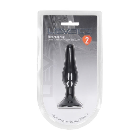 Slim Silicone Anale Plug - S - Zwart