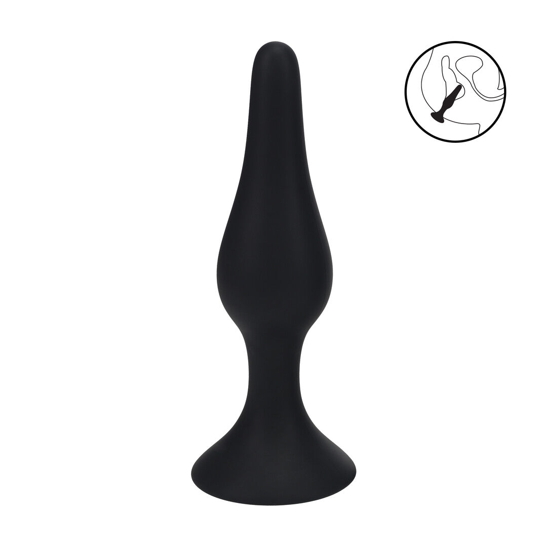 Slim Siliconen Anale Plug - XL - Zwart