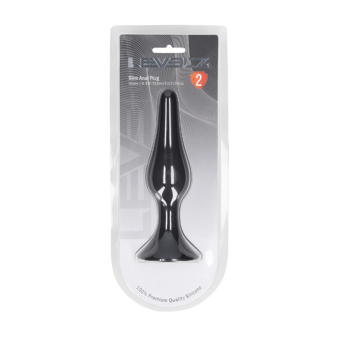 Slim Siliconen Anale Plug - XL - Zwart