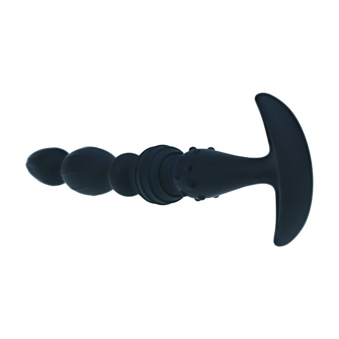 Multi Textured Silicone Flared Anale Probe - Zwart