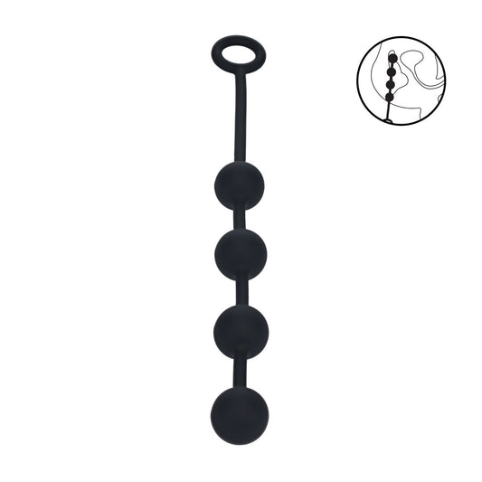 Ronde Siliconen Anale Ballen - M - 30mm - Zwart
