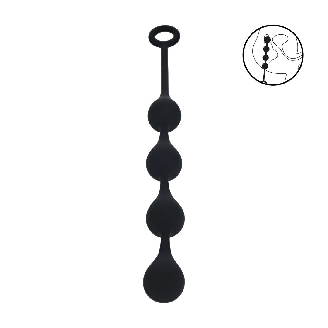 Waterdrop Siliconen Anale Ballen - M - 30mm - Zwart