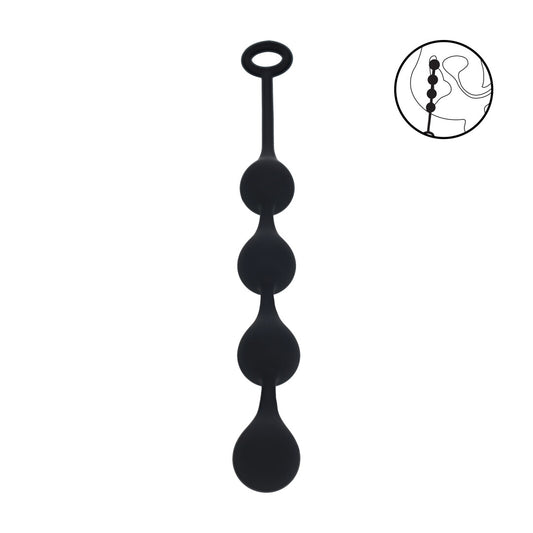 Waterdrop Siliconen Anale Ballen - M - 30mm - Zwart