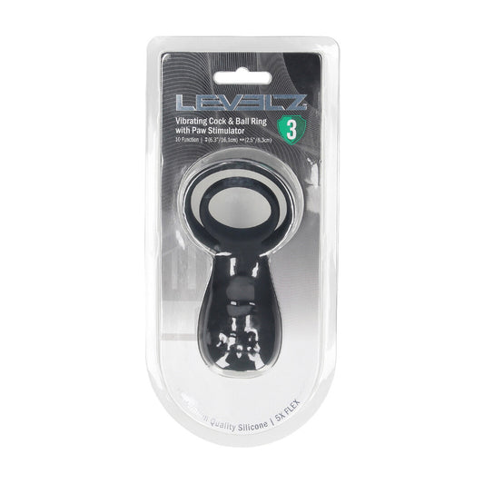 Vibrerende Cock- en Ballring met Pootstimulator - Zwart