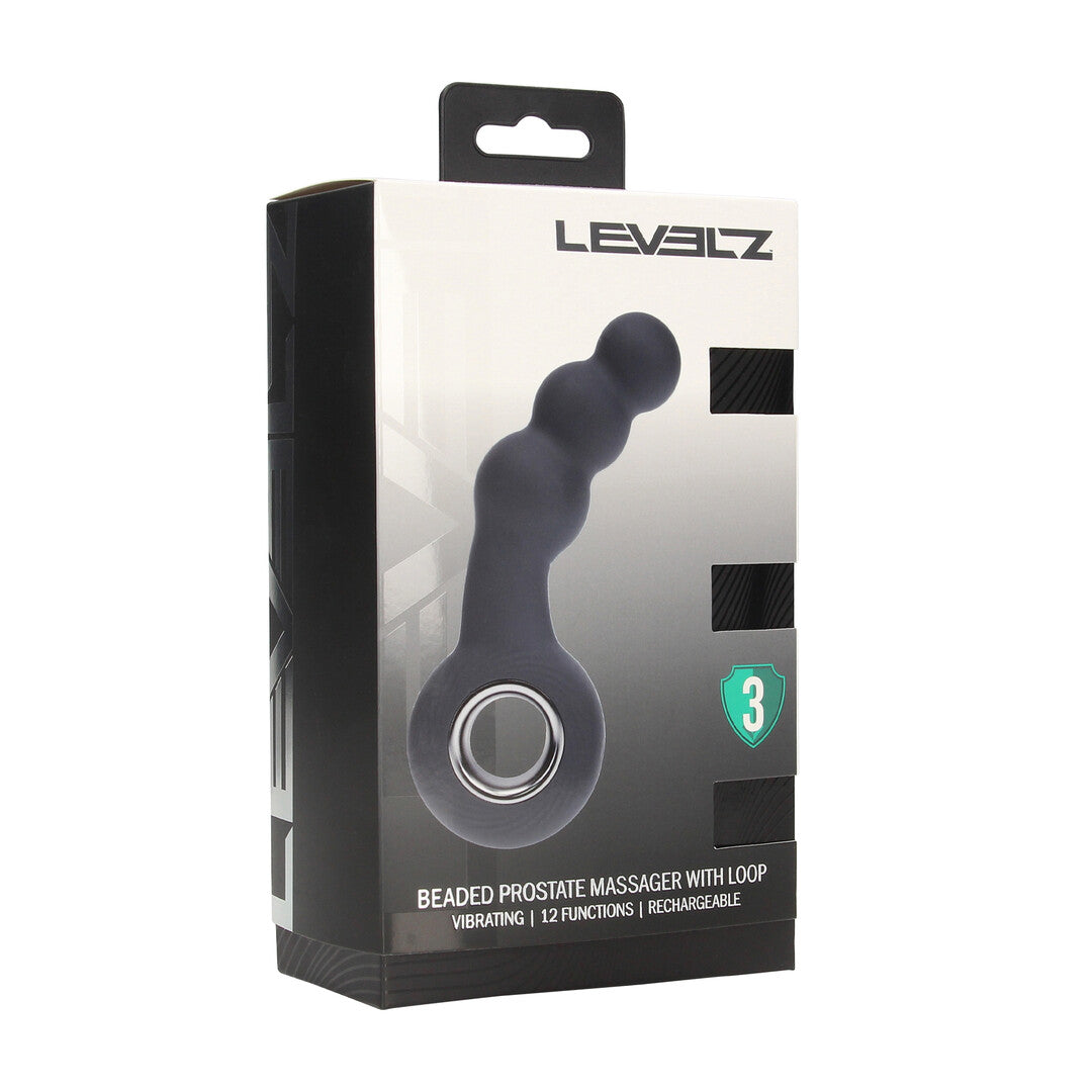Vibrerende Parelsilicone Prostaatmassager met Lussysteem - Zwart