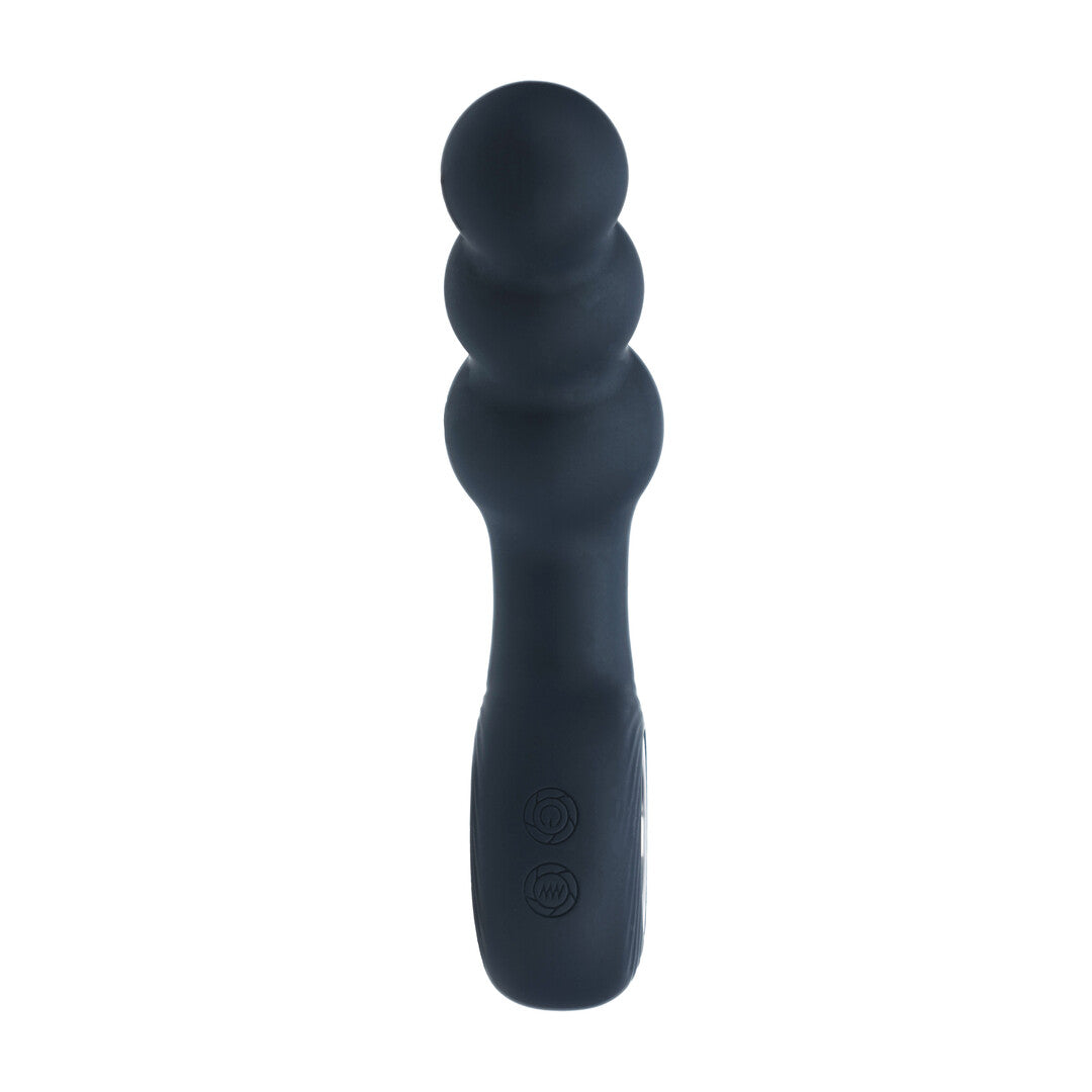 Vibrerende Parelsilicone Prostaatmassager met Lussysteem - Zwart