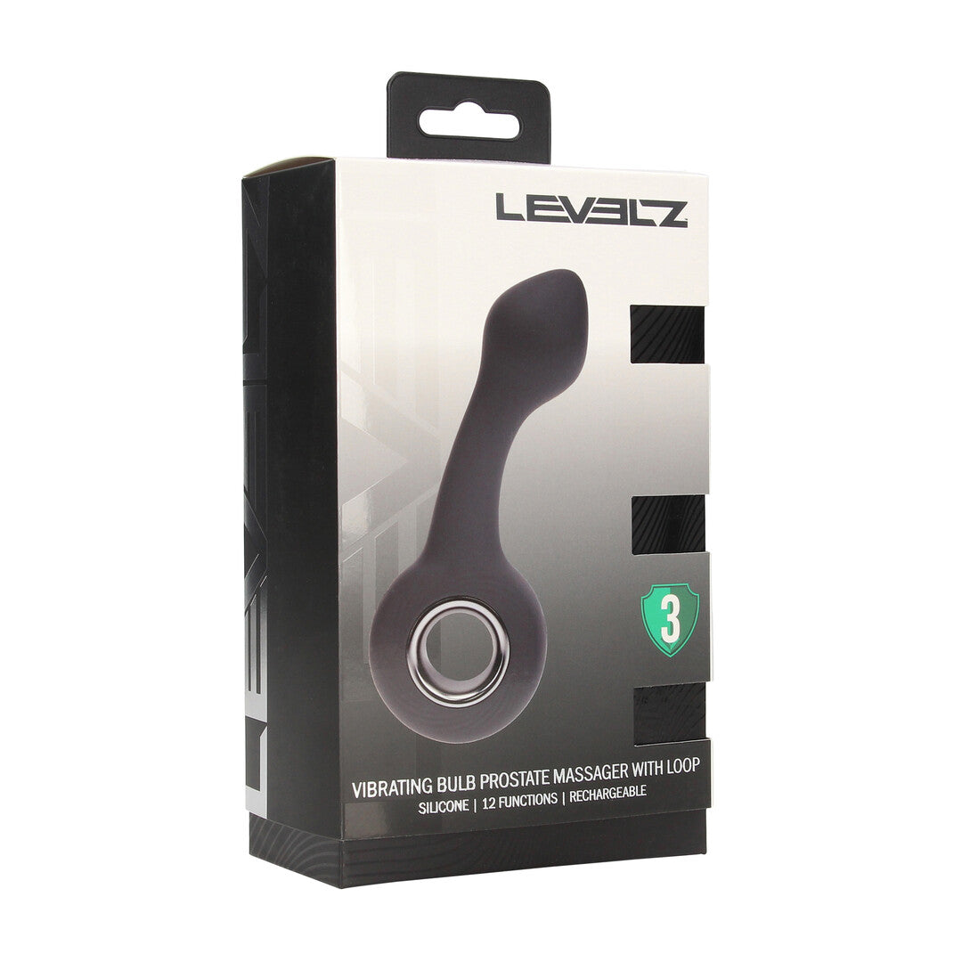 Vibrerende Bulb Silicone Prostaat Massager met Lus - Zwart