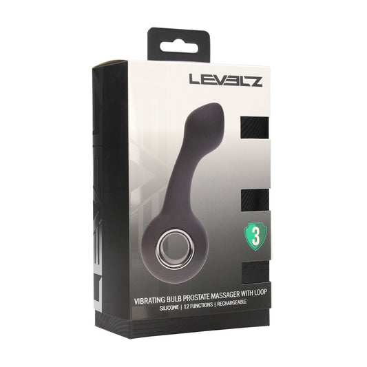 Vibrerende Bulb Silicone Prostaat Massager met Lus - Zwart