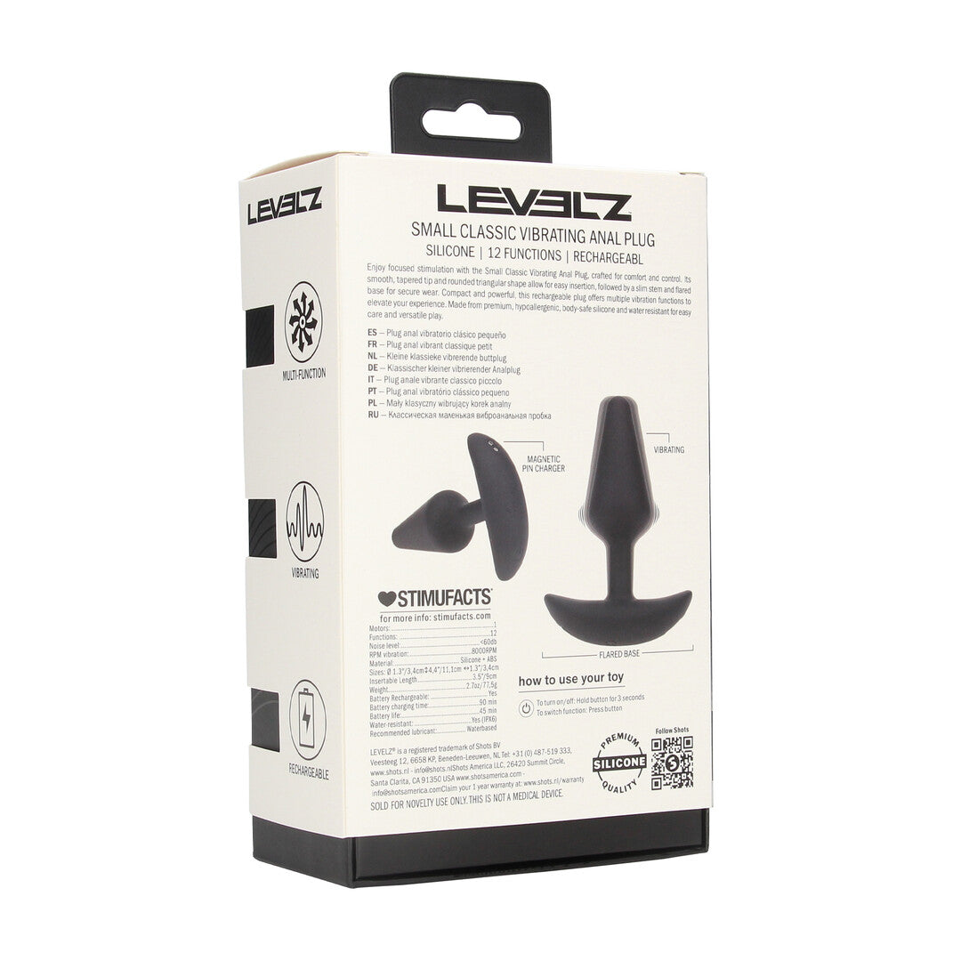 Classic Vibrerende Siliconen Anale Plug - S - Zwart