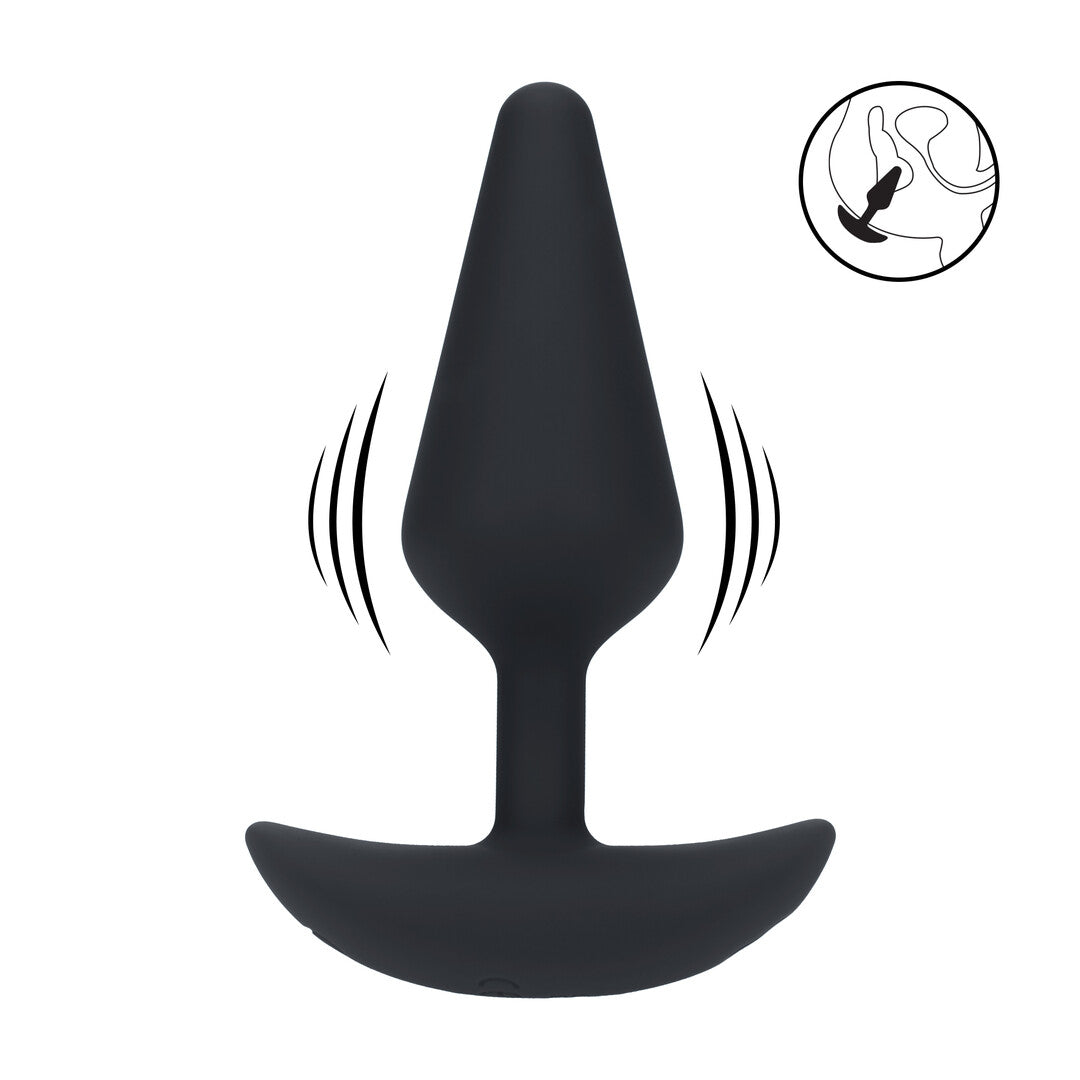 Classic Vibrerende Silicone Anale Plug - M - Zwart