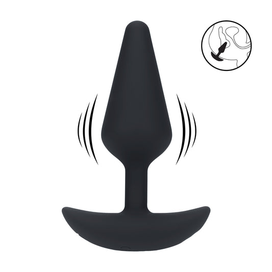 Classic Vibrerende Silicone Anale Plug - M - Zwart