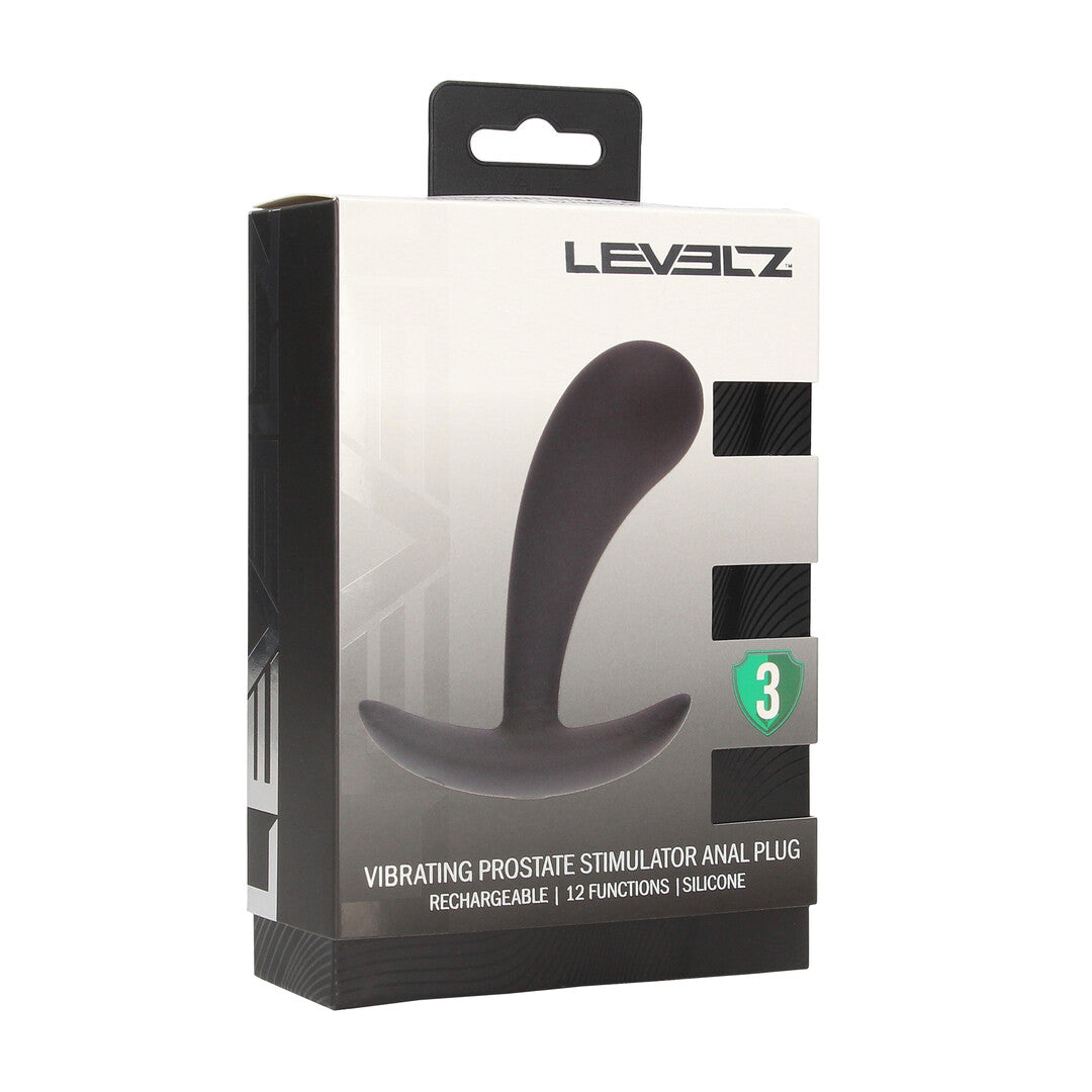 Vibrerende Siliconen Prostaat Stimulator Anale Plug - S - Zwart