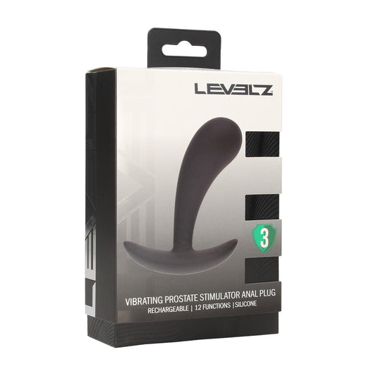 Vibrerende Siliconen Prostaat Stimulator Anale Plug - S - Zwart