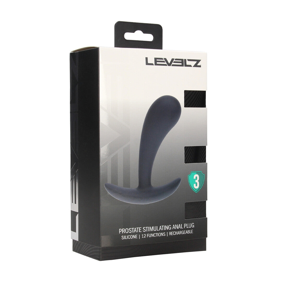 Vibrerende Siliconen Prostaat Stimulator Anale Plug - M - Zwart