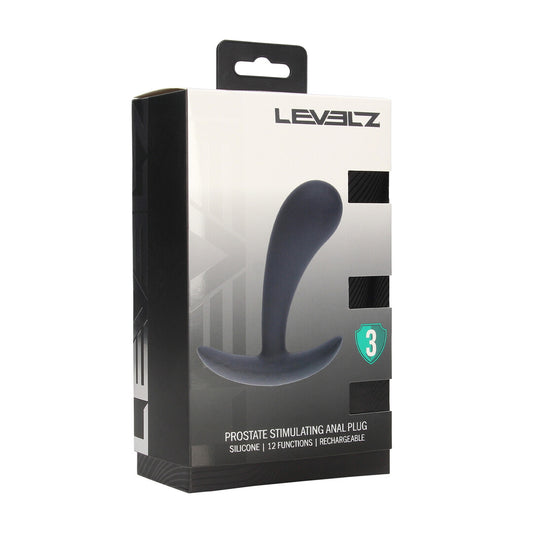 Vibrerende Siliconen Prostaat Stimulator Anale Plug - M - Zwart
