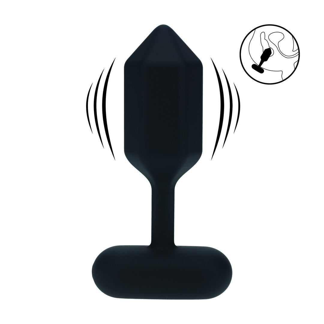 Hexagonale Vibrerende Silicone Anale Plug - S - Zwart