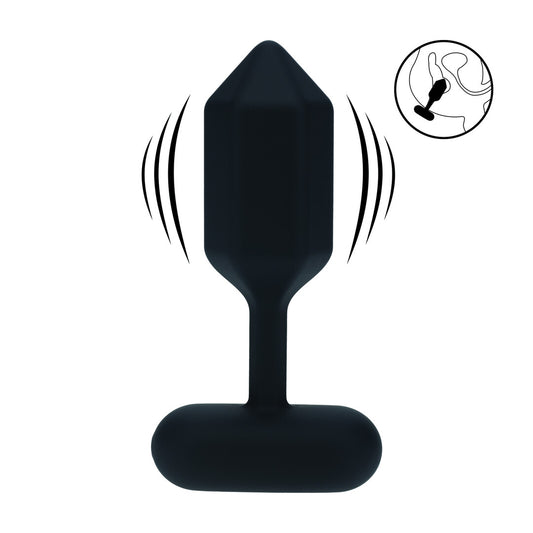 Hexagonale Vibrerende Silicone Anale Plug - S - Zwart